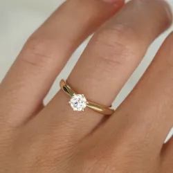 0,50 ct lab grown diamant solitairering i 9 karat guld 0,50 ct
