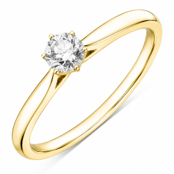 0,50 ct lab grown diamant solitairering i 9 karat guld 0,50 ct