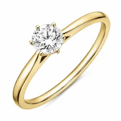0,50 ct lab grown diamant solitairering i 9 karat guld 0,50 ct