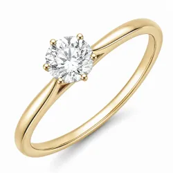0,50 ct lab grown diamant solitairering i 9 karat guld 0,50 ct