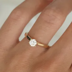 0,50 ct lab grown diamant solitairering i 9 karat guld 0,50 ct