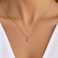 0,10 ct lab grown diamant solitairevedhæng i sølv