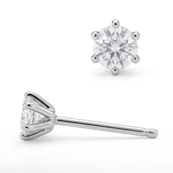 2 x 0,10 ct solitaireørestikker i sølv med lab grown diamant (HPHT) 