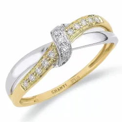 lab grown diamant ring i 9 karat guld.- og hvidguld 0,10 ct