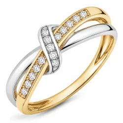 lab grown diamant ring i 9 karat guld.- og hvidguld 0,10 ct