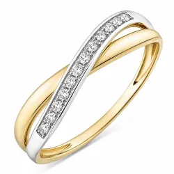 lab grown diamant ring i 9 karat guld.- og hvidguld 0,08 ct