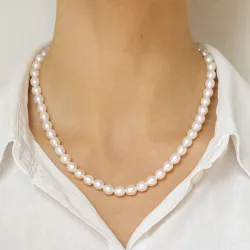 45 cm Perlehalskæde med ferskvandsperle.