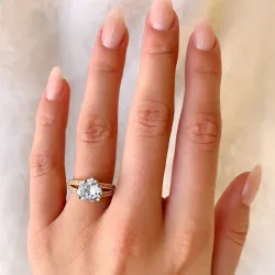 hjerte ring i forgyldt sølv