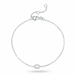 bogstav D zirkon armbånd i sølv - My Letter