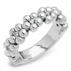 Kollektionsprøve blomster ring i oxideret sterlingsølv