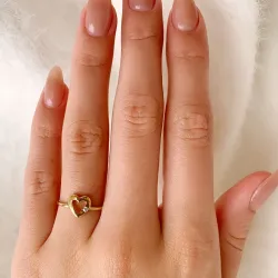 Hjerte ring i forgyldt sølv