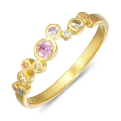 lyserød zirkon ring i forgyldt sølv - Bubbly Twist