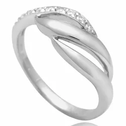 Elegant hvid zirkon ring i sølv