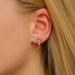 multifarvede halvcreoler i forgyldt sølv - Bubbly Twist