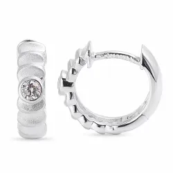 12 mm zirkon creoler i sølv