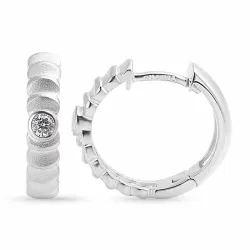16 mm zirkon creoler i sølv