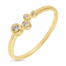 zirkon ring i forgyldt sølv - Bubbly Sparkle