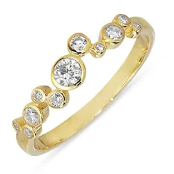hvid zirkon ring i forgyldt sølv - Bubbly Sparkle