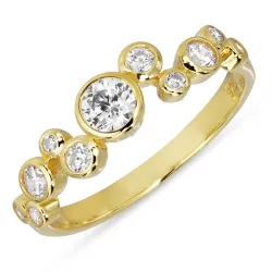 hvid zirkon ring i forgyldt sølv - Bubbly Sparkle