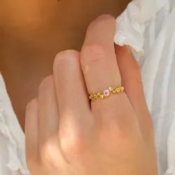 lyserød zirkon ring i forgyldt sølv - Bubbly Twist