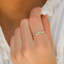 multifarvet zirkon ring i sølv - Bubbly Twist