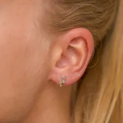 multifarvede zirkon ørestikker i forgyldt sølv - Bubbly Twist