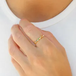 multifarvet zirkon ring i forgyldt sølv - Bubbly Twist