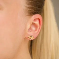 infinity zirkon ørestikker i forgyldt sølv