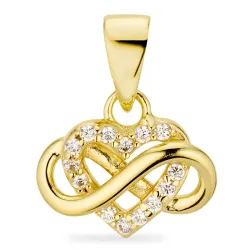 infinity zirkon vedhæng i forgyldt sølv