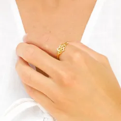 infinity zirkon ring i forgyldt sølv