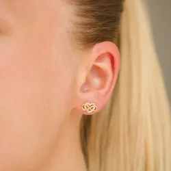 infinity zirkon ørestikker i forgyldt sølv