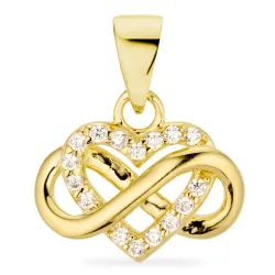 infinity zirkon vedhæng i forgyldt sølv