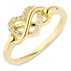 infinity zirkon ring i forgyldt sølv