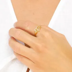 infinity zirkon ring i forgyldt sølv