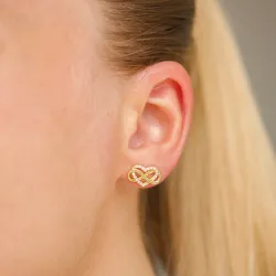 infinity zirkon ørestikker i forgyldt sølv