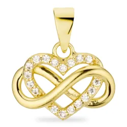 infinity zirkon vedhæng i forgyldt sølv