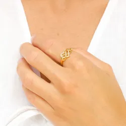 infinity zirkon ring i forgyldt sølv