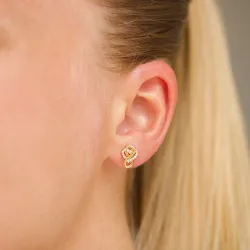 infinity zirkon øreringe i forgyldt sølv