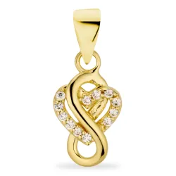 infinity zirkon vedhæng i forgyldt sølv