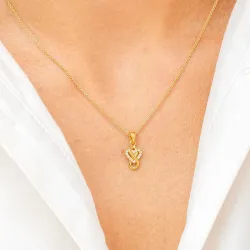 infinity zirkon vedhæng i forgyldt sølv