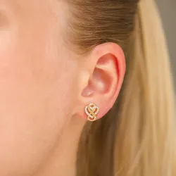 infinity zirkon øreringe i forgyldt sølv