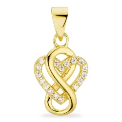 infinity zirkon vedhæng i forgyldt sølv