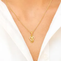 infinity zirkon vedhæng i forgyldt sølv