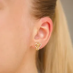 infinity zirkon øreringe i forgyldt sølv