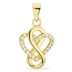 infinity zirkon vedhæng i forgyldt sølv