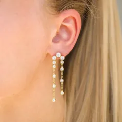 lange zirkon øreringe i forgyldt sølv - Bubbly Sparkle