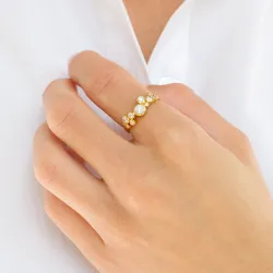 zirkon ring i forgyldt sølv - Bubbly Sparkle