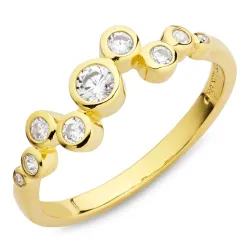 zirkon ring i forgyldt sølv - Bubbly Sparkle