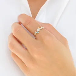 multifarvet zirkon ring i sølv - Bubbly Twist