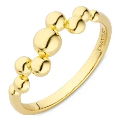 kugle ring i forgyldt sølv - Bubbly Pure